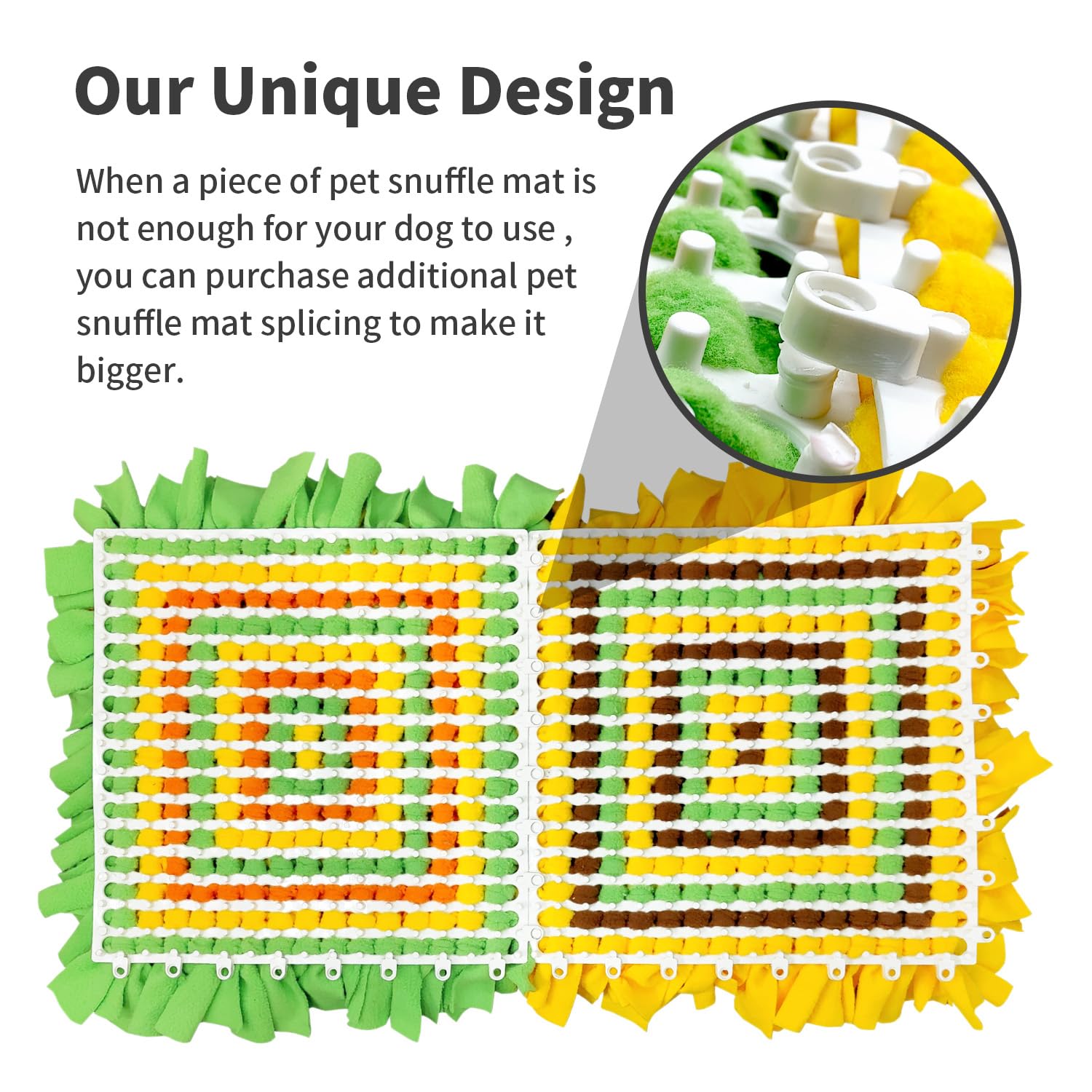 LIVEKEY Snuffle Mat modular setup enables endless puzzle configurations.