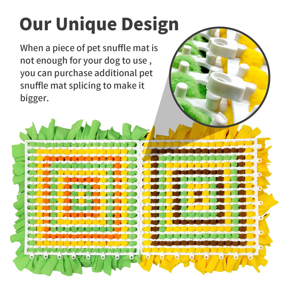 LIVEKEY Snuffle Mat modular setup enables endless puzzle configurations.