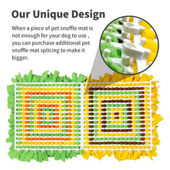 LIVEKEY Snuffle Mat modular setup enables endless puzzle configurations.