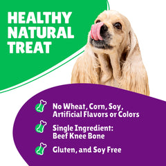 Lively Tails beef knee caps dog bones demonstrate a long-lasting chew session for dogs.
