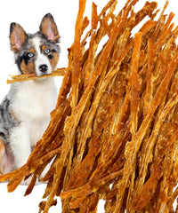 Lively Tails Turkey Tendon Strips packaging emphasizes USA-made quality for safe dog treats.