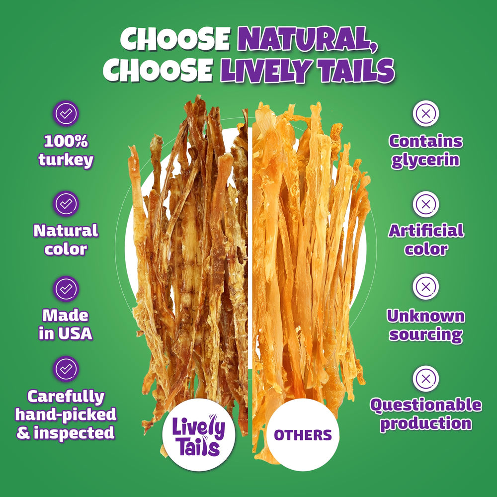 Lively Tails turkey tendons dog-snack-portrayal — wholesome dog snack option for daily treats.