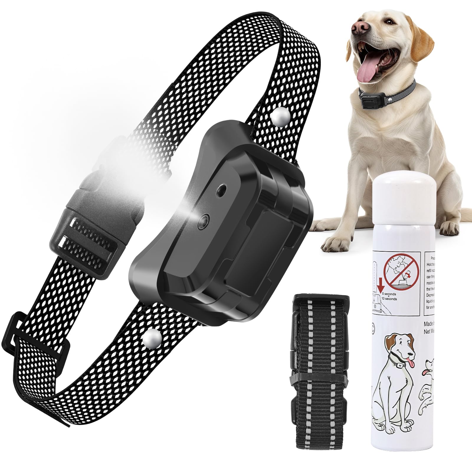 LivelyLeap citronella bark collar front view for calm walks