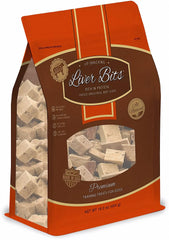Liver Bits packaging shows USA-made premium training treats for dogs.