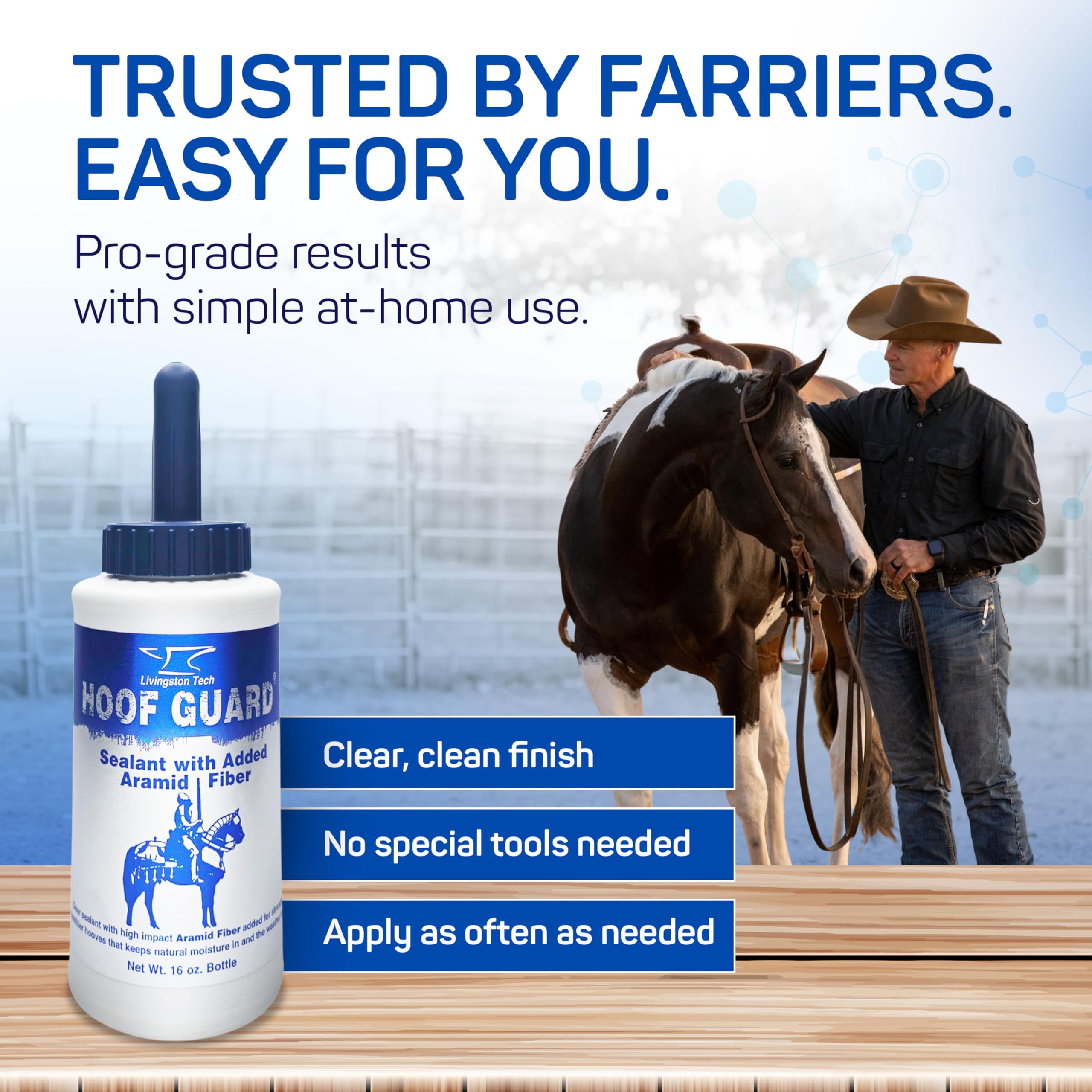 LivingstonTech Hoof Guard Sealant-easy-apply promotes quick routine hoof care.