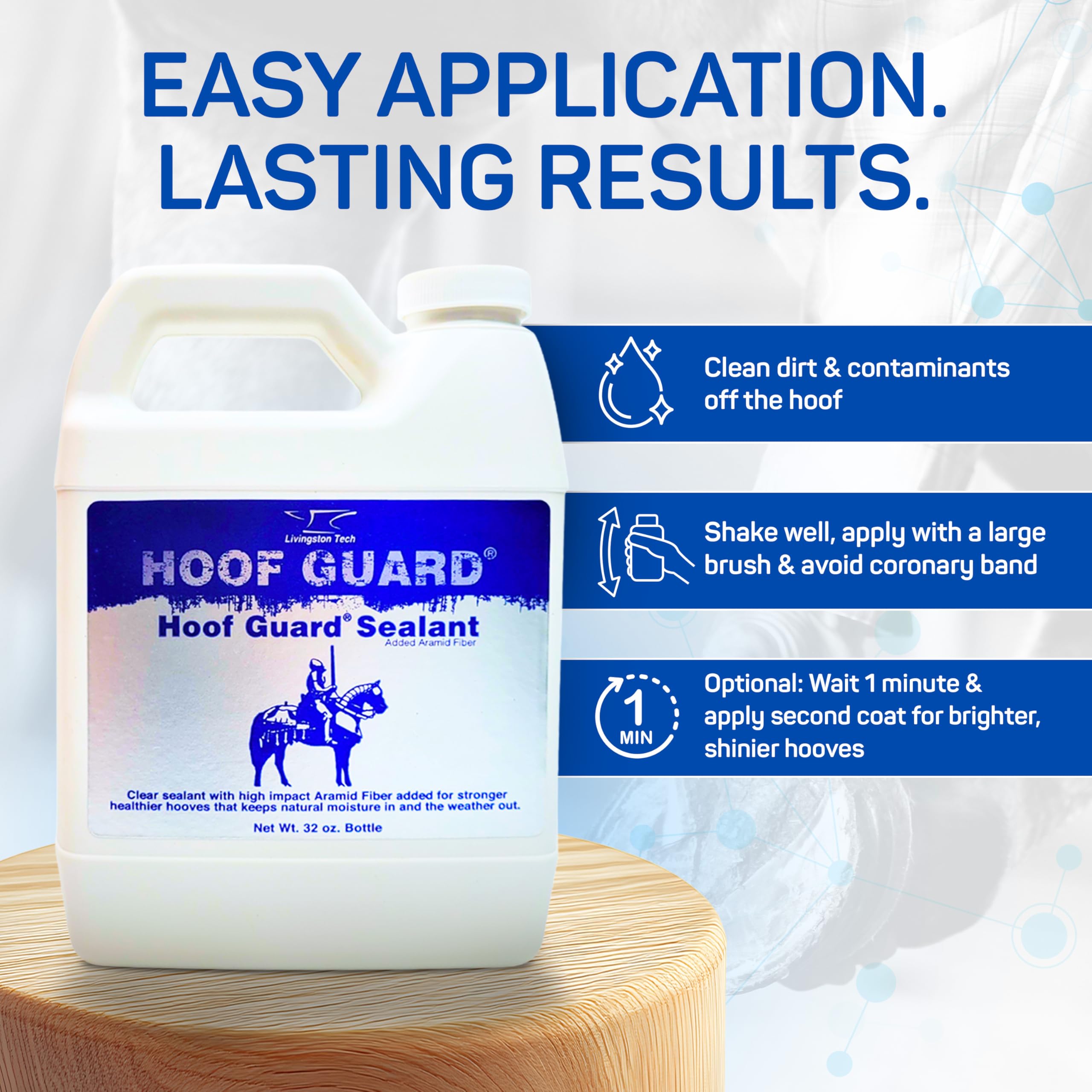 UV protection shields hooves from sun damage with Livingston Tech Hoof Guard Sealant.