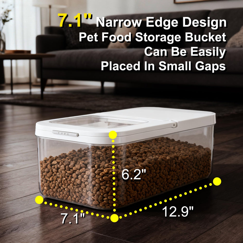 LivLab Mker transparent container body lets you check dry food levels at a glance