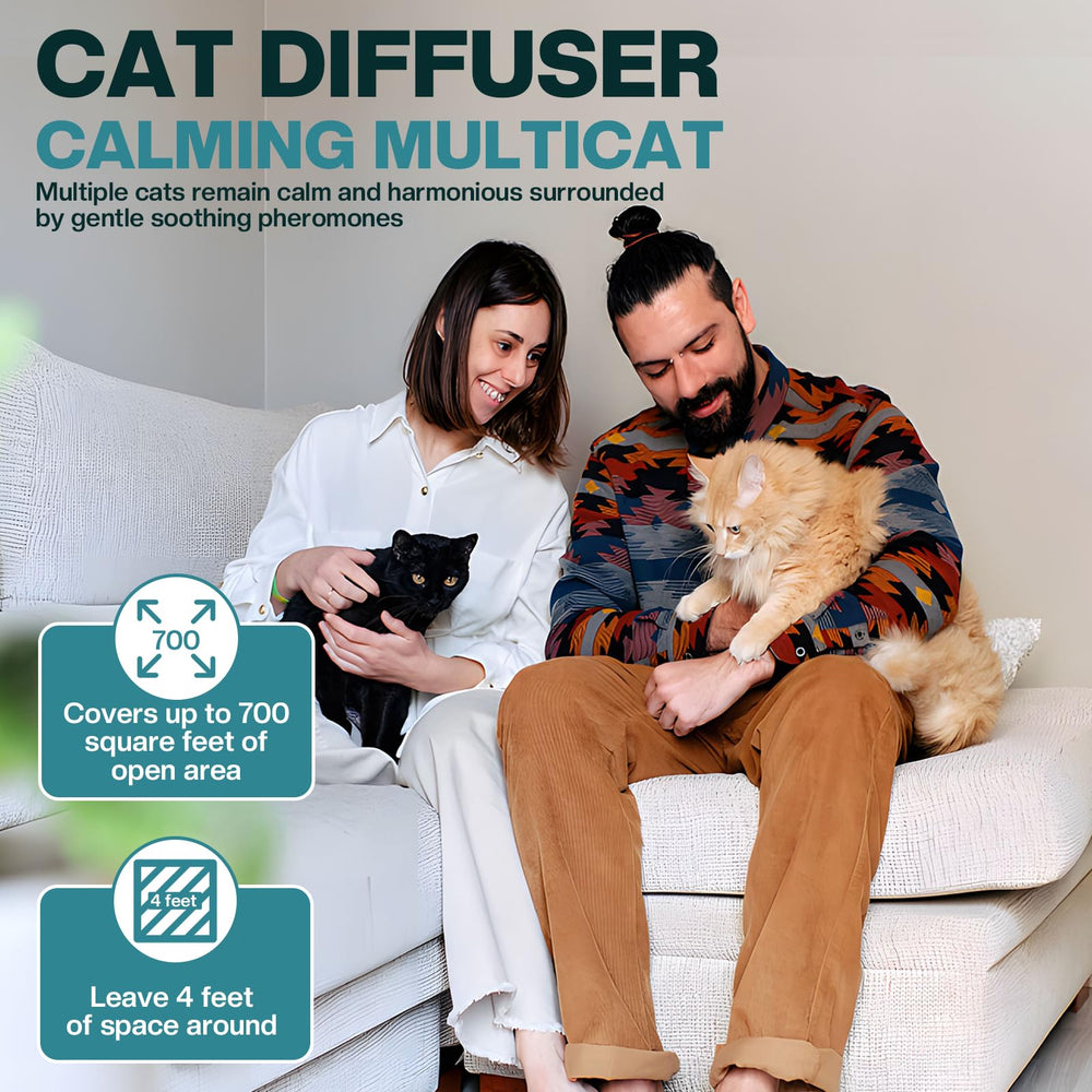 LIWENQI cat calming diffuser covers up to 700 square feet for a calm area.