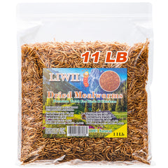 LIWII dried mealworms bulk pack shows premium protein for birds and reptiles