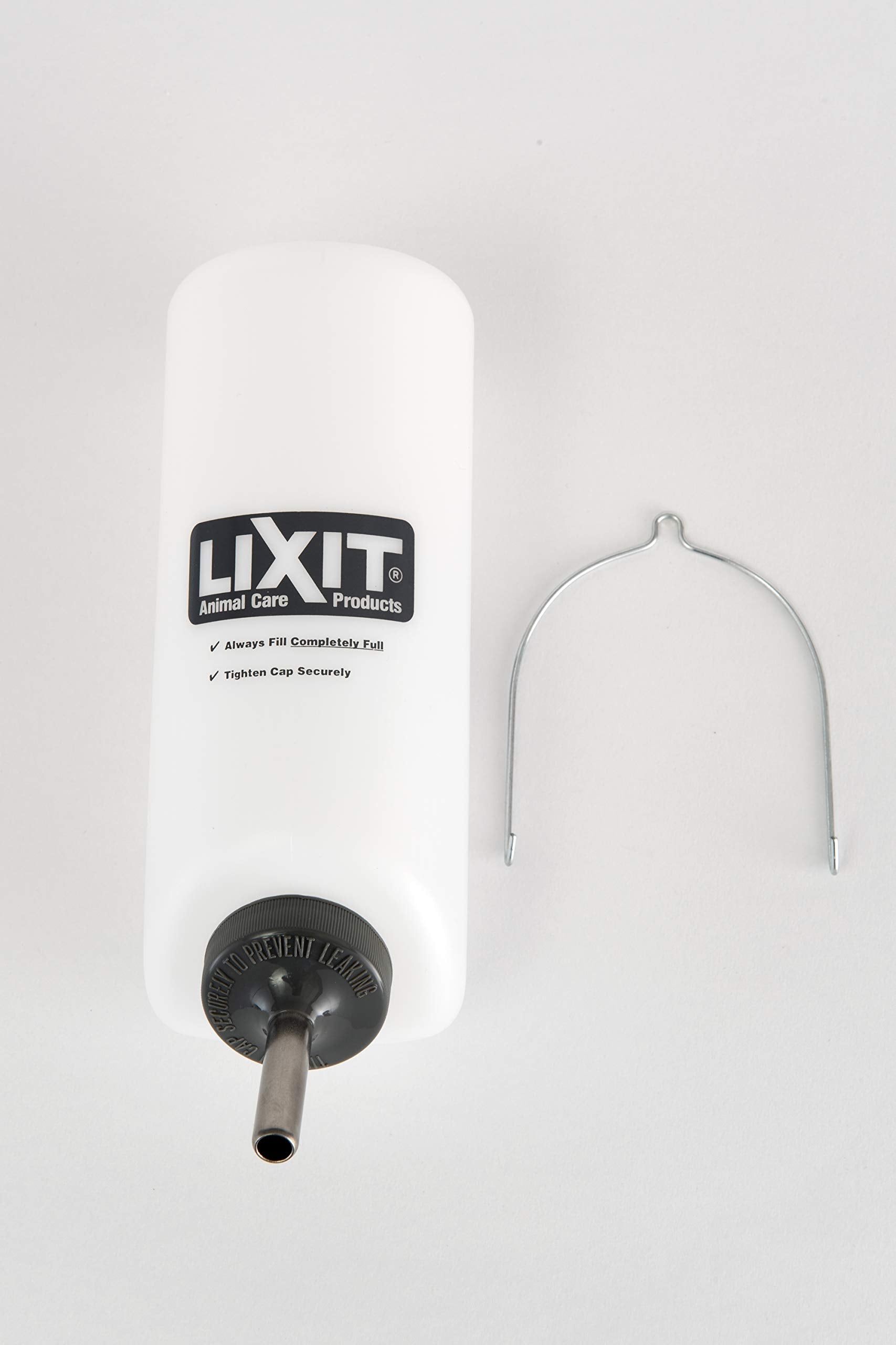 Lixit BPA-free bottle label detail conveys safe materials and weather resistance.