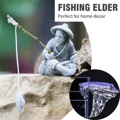 LIYAOLI sandstone fisherman wall-block provides durable vertical tank decoration.