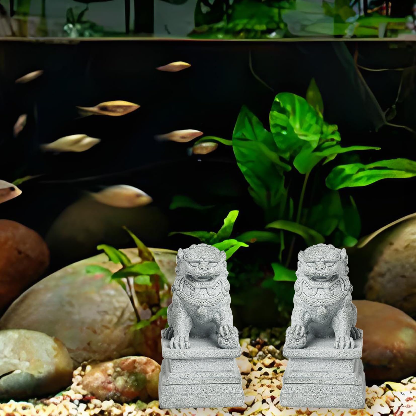 LIYAOLI turtle tank ornament pair blends with tank decor while guarding aquatic life.