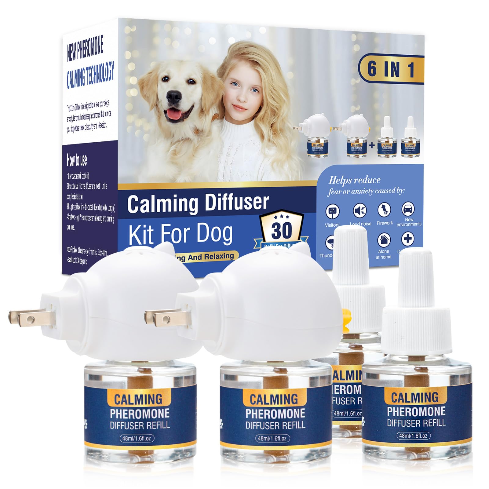 LKBHGF diffuser kit with two plug-ins for anxious dogs