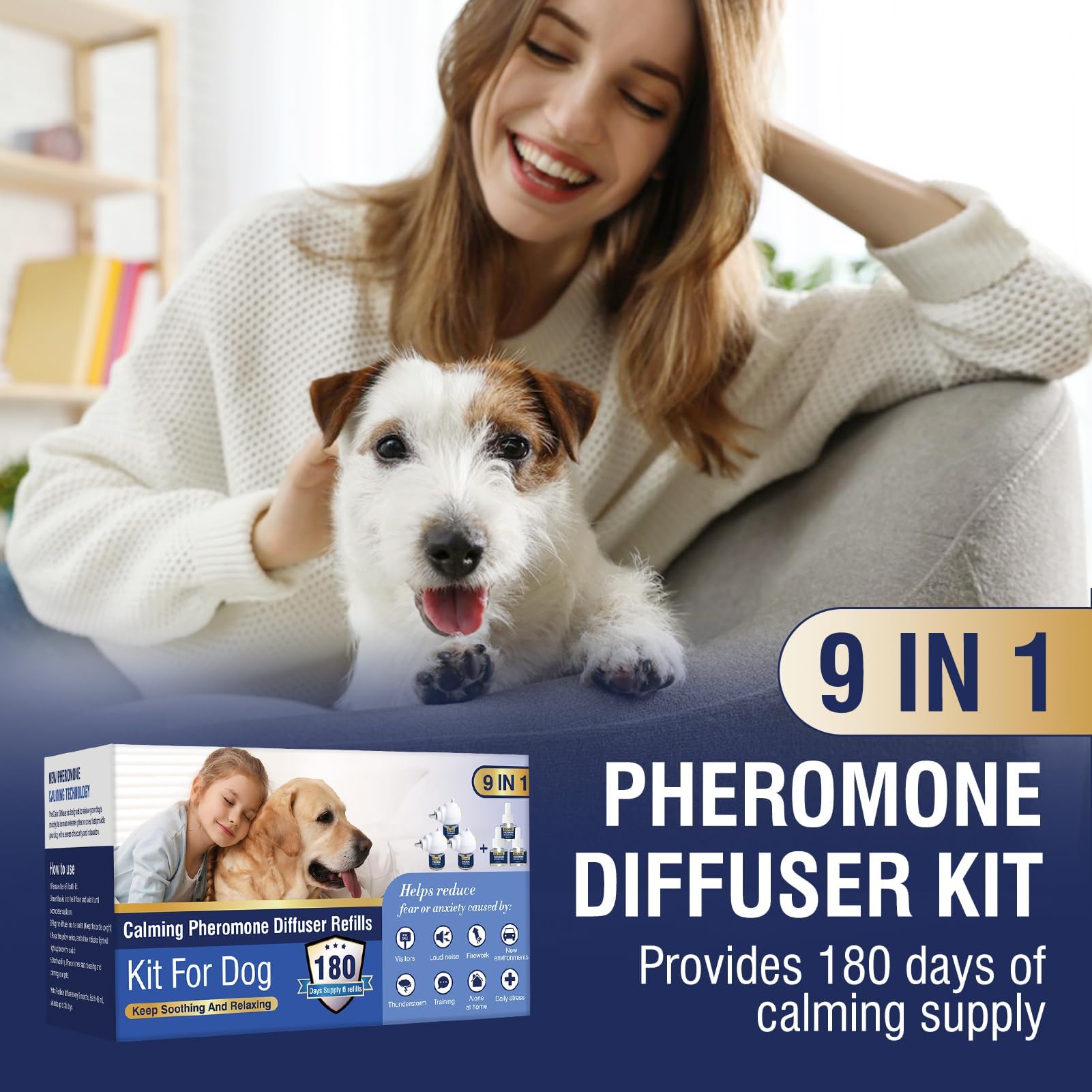 LKBHGF dog pheromone diffuser 6-refill pack ensures ongoing calm