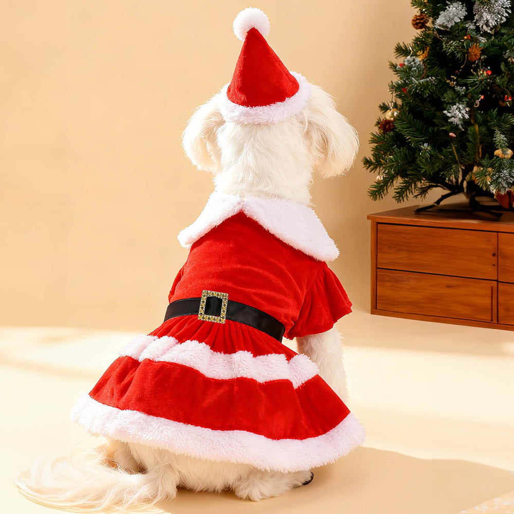 LLUAII Dog Christmas Dress button-open design for easy wearing.