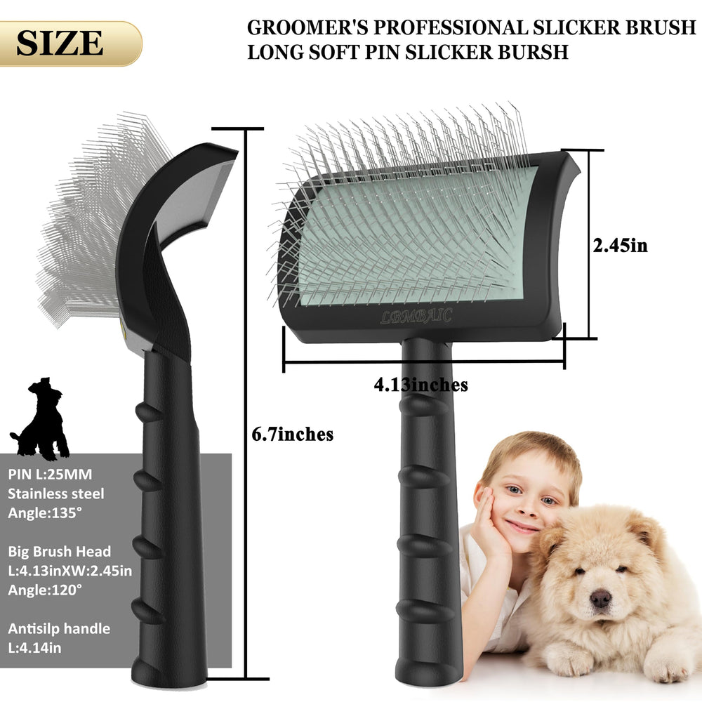 LBMBAIC slicker brush on doodle coats helps fluff and shape after bathing