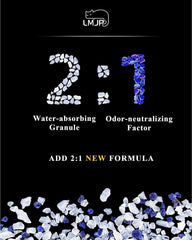 LMJP Crystal Cat Litter crystal flow image shows rapid moisture absorption.