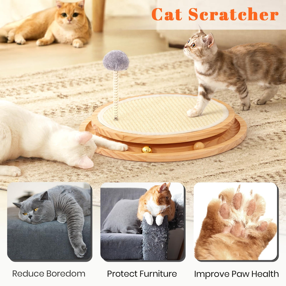 LMUGOOS cat-scratcher-base-wood provides sturdy stability to prevent tipping.
