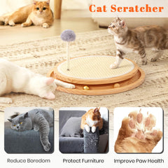 LMUGOOS cat-scratcher-base-wood provides sturdy stability to prevent tipping.