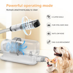 LMVVC 5-in-1 kit includes brushes, combs, clippers, guards, and hose.