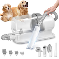 LMVVC dog grooming vacuum highlights the 2-3L dust cup for easy fur collection.