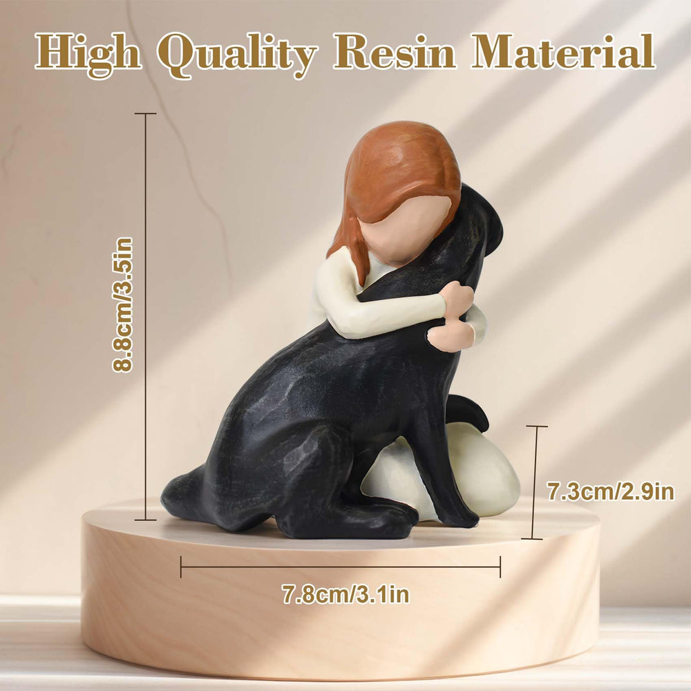 Lnrkai resin dog memorial statue in black Labrador form for memory and solace