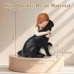 Lnrkai resin dog memorial statue in black Labrador form for memory and solace