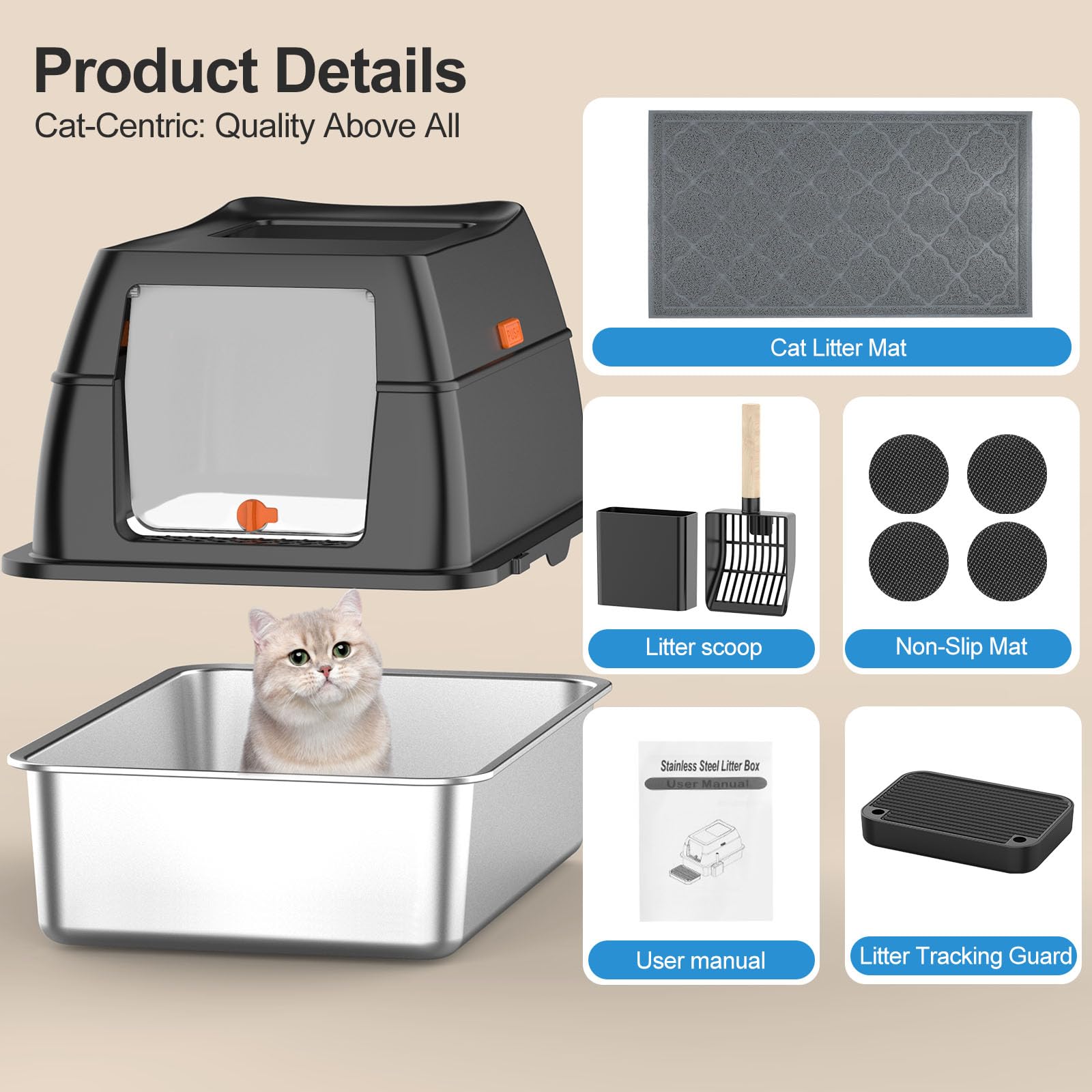 Lobeve cat litter mat and scoop keep cleanup tidy and convenient.