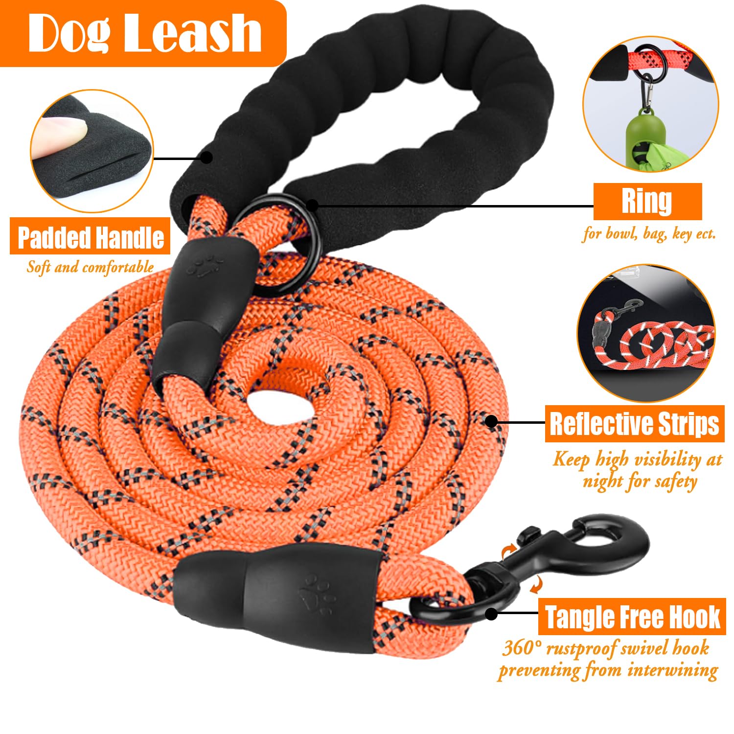 LOBEVE portable dog bowl orange collapsible design for mess-free outings.