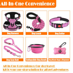 Lobeve harness and leash in pink XL, reflecting stitching for safer early outings