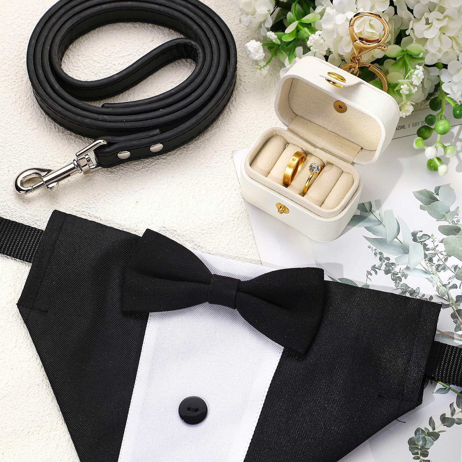 Locmeo wedding ring box pouch keeps rings secure during ceremonies and photos.