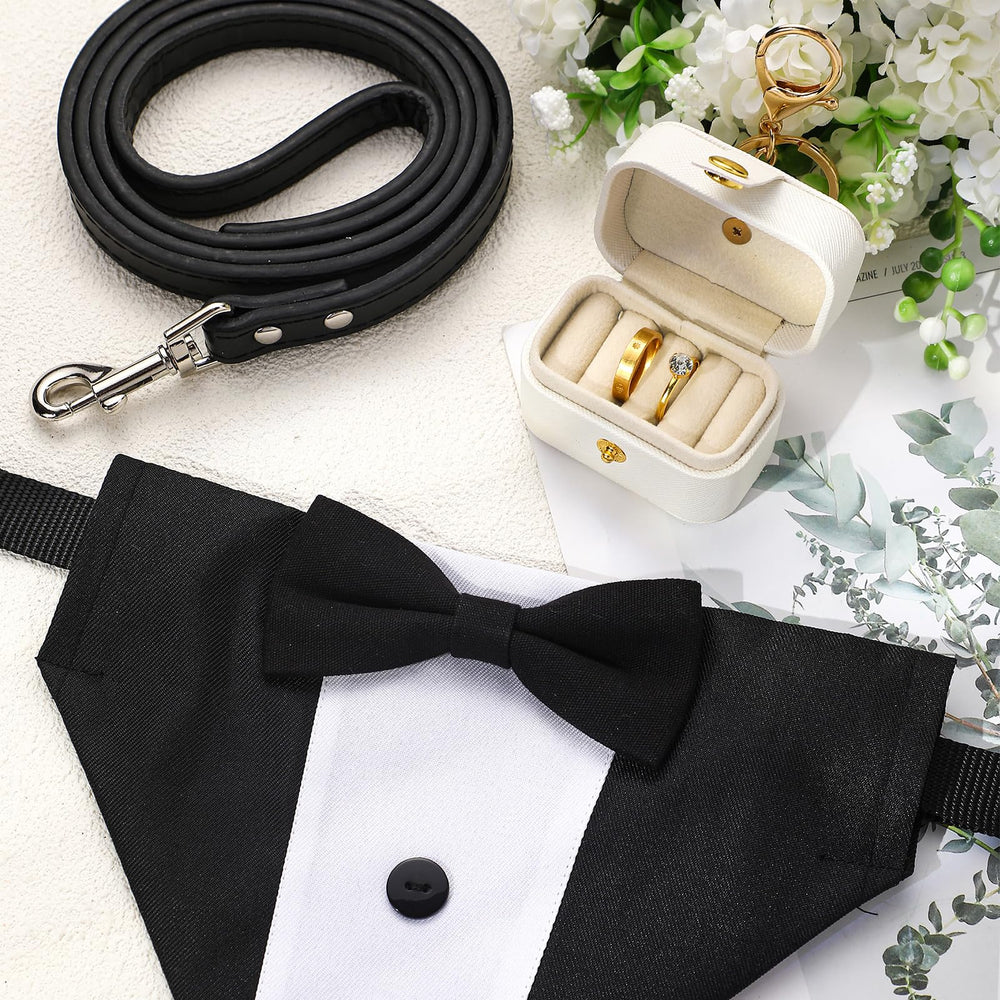 Locmeo wedding ring box pouch keeps rings secure during ceremonies and photos.