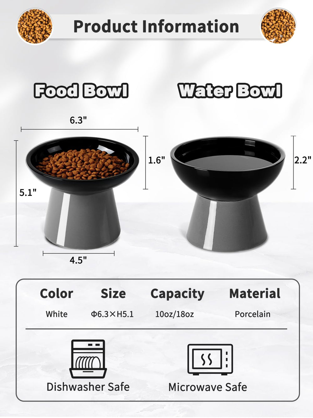 LoeJan elevated cat food bowl tilts for easy access and mess-free feeding.