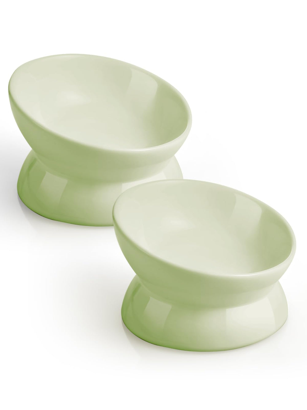 LoeJan elevated cat food bowl two-pack reduces neck strain during meals.