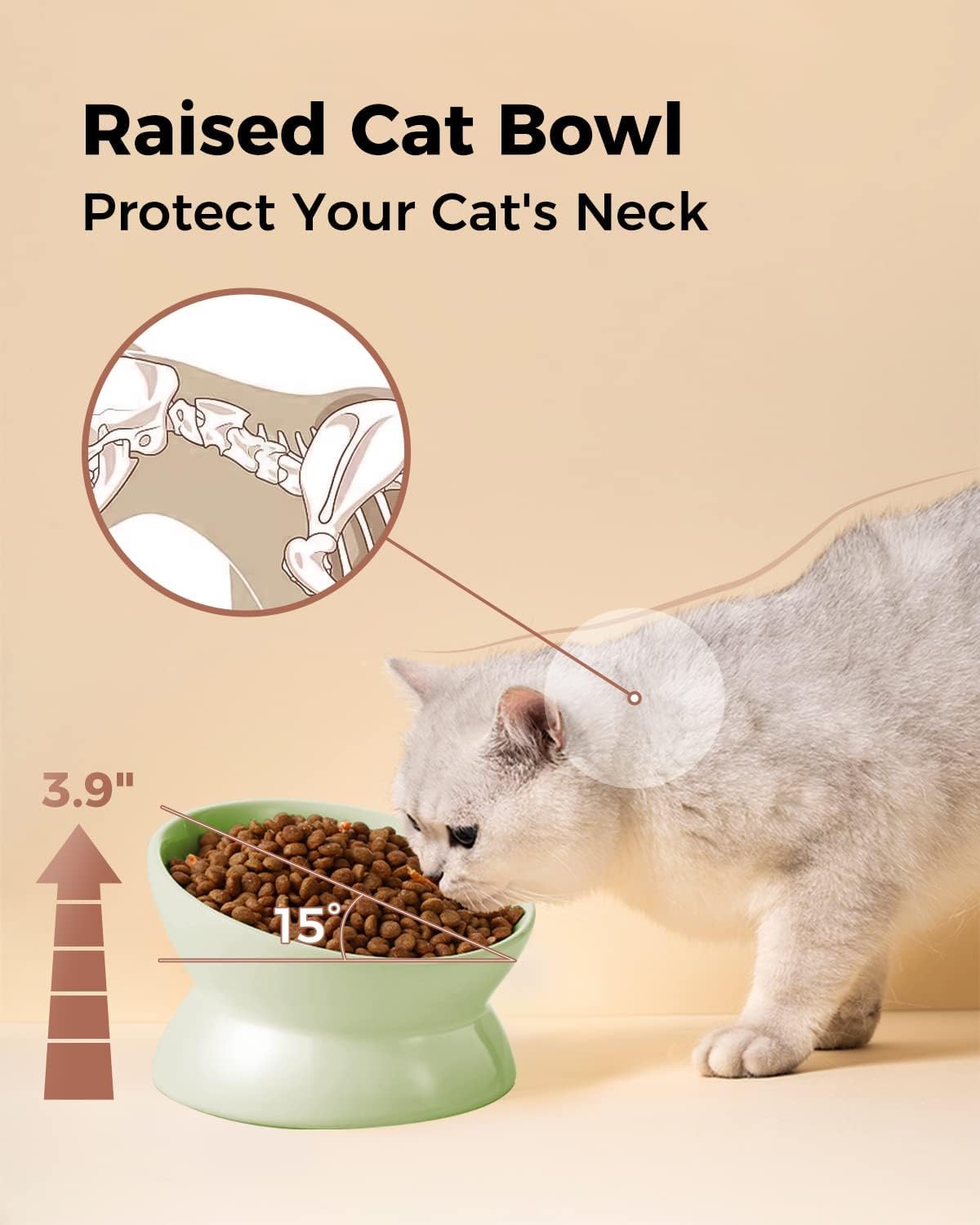 LoeJan whisker-friendly design minimizes whisker contact for calmer meals.
