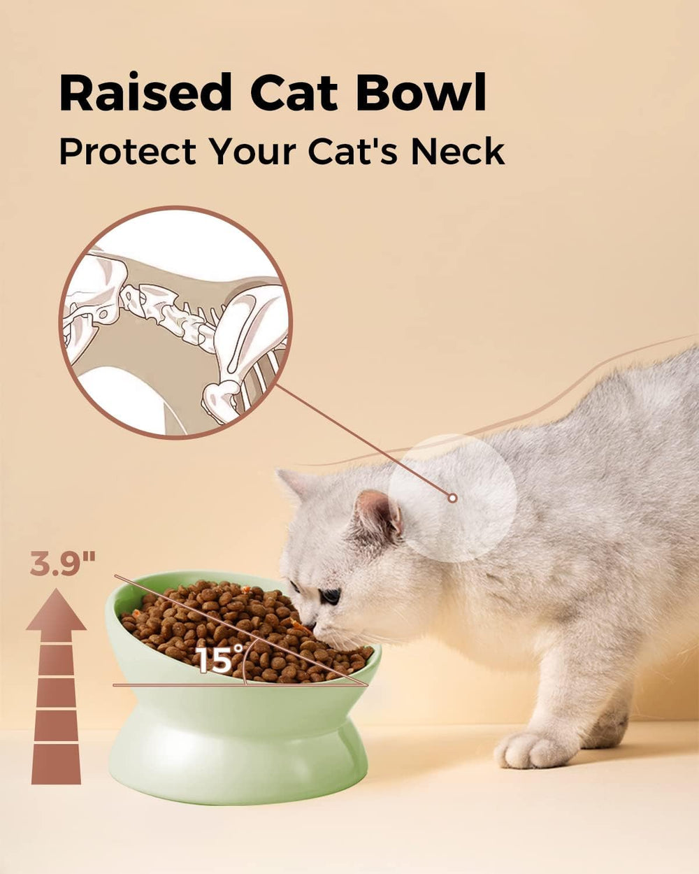 LoeJan whisker-friendly design minimizes whisker contact for calmer meals.