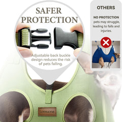 Loesuona dog grooming hammock safety buckle close-up shows secure fit.