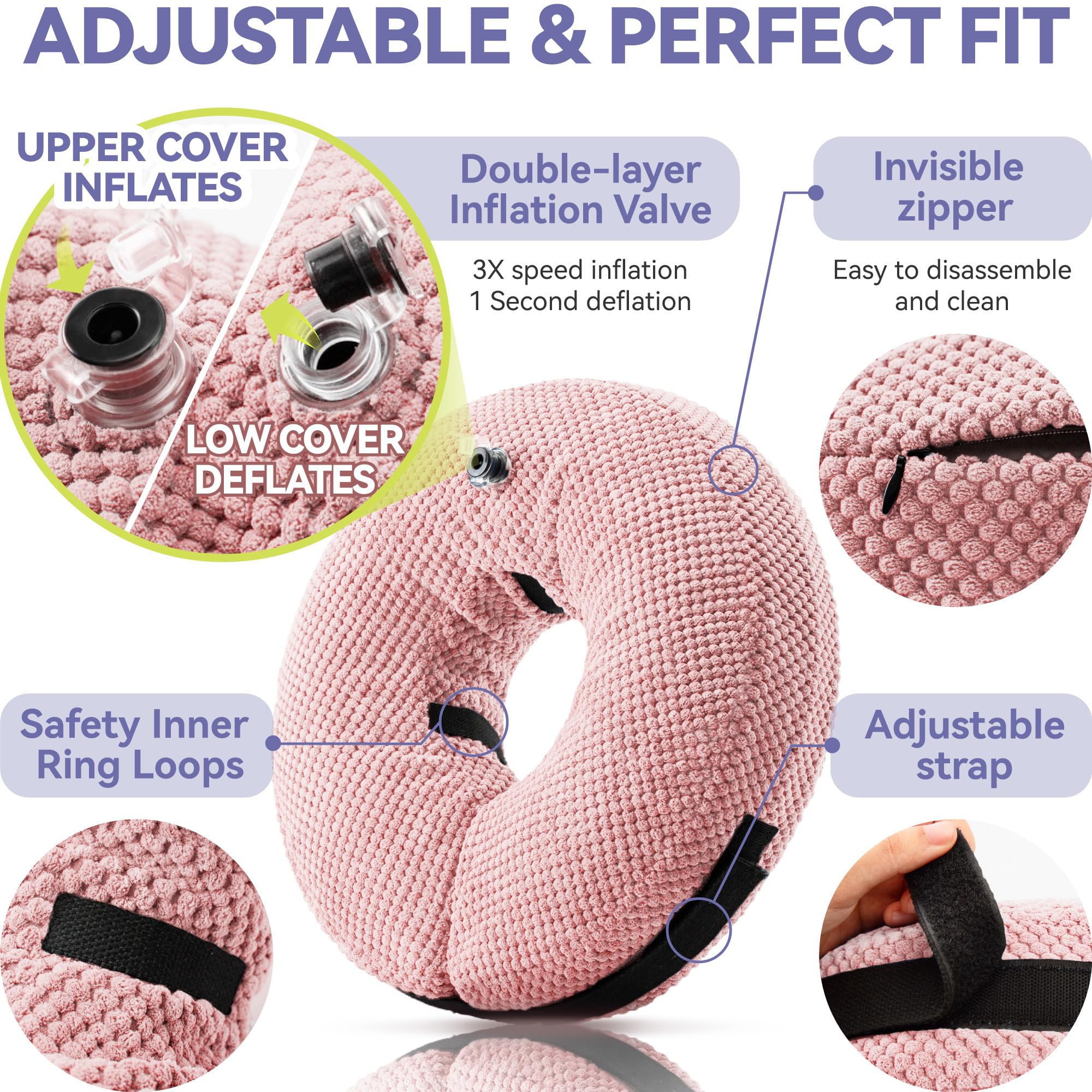Loflaze collar donut para gato inflable pequeño, facilita comer y beber sin estrés.