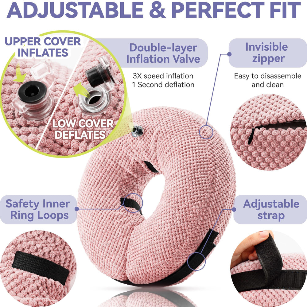 Loflaze collar donut para gato inflable pequeño, facilita comer y beber sin estrés.