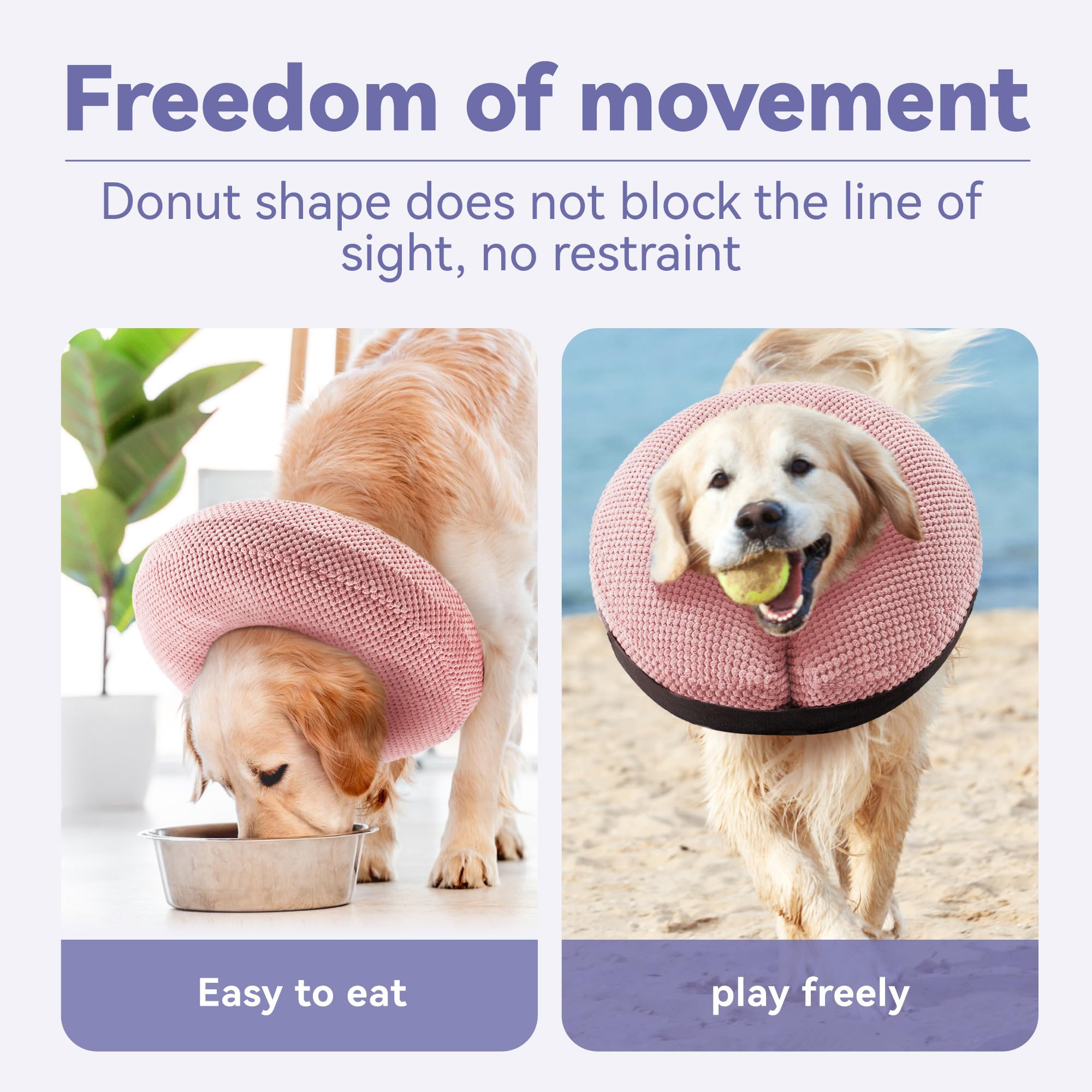 Loflaze collar donut para perro inflable grande, protege la herida sin bloquear la visión.