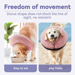 Loflaze collar donut para perro inflable grande, protege la herida sin bloquear la visión.