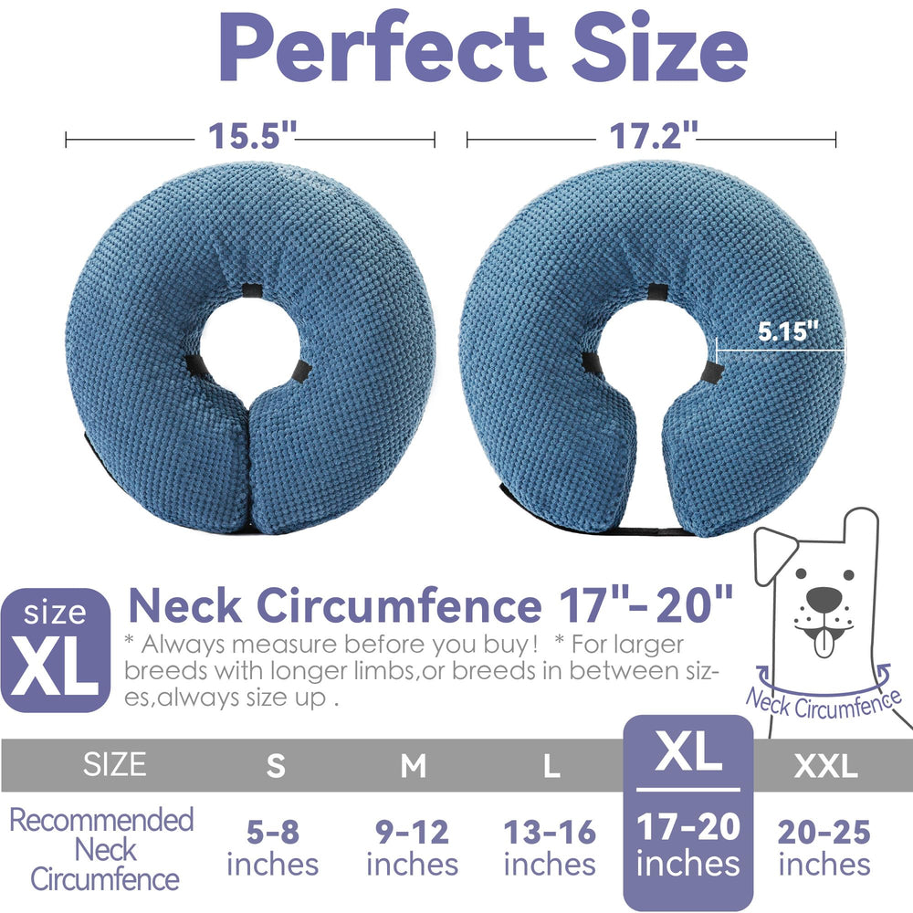 Loflaze inflatable dog cone collar blue XL easy-clean outer fabric