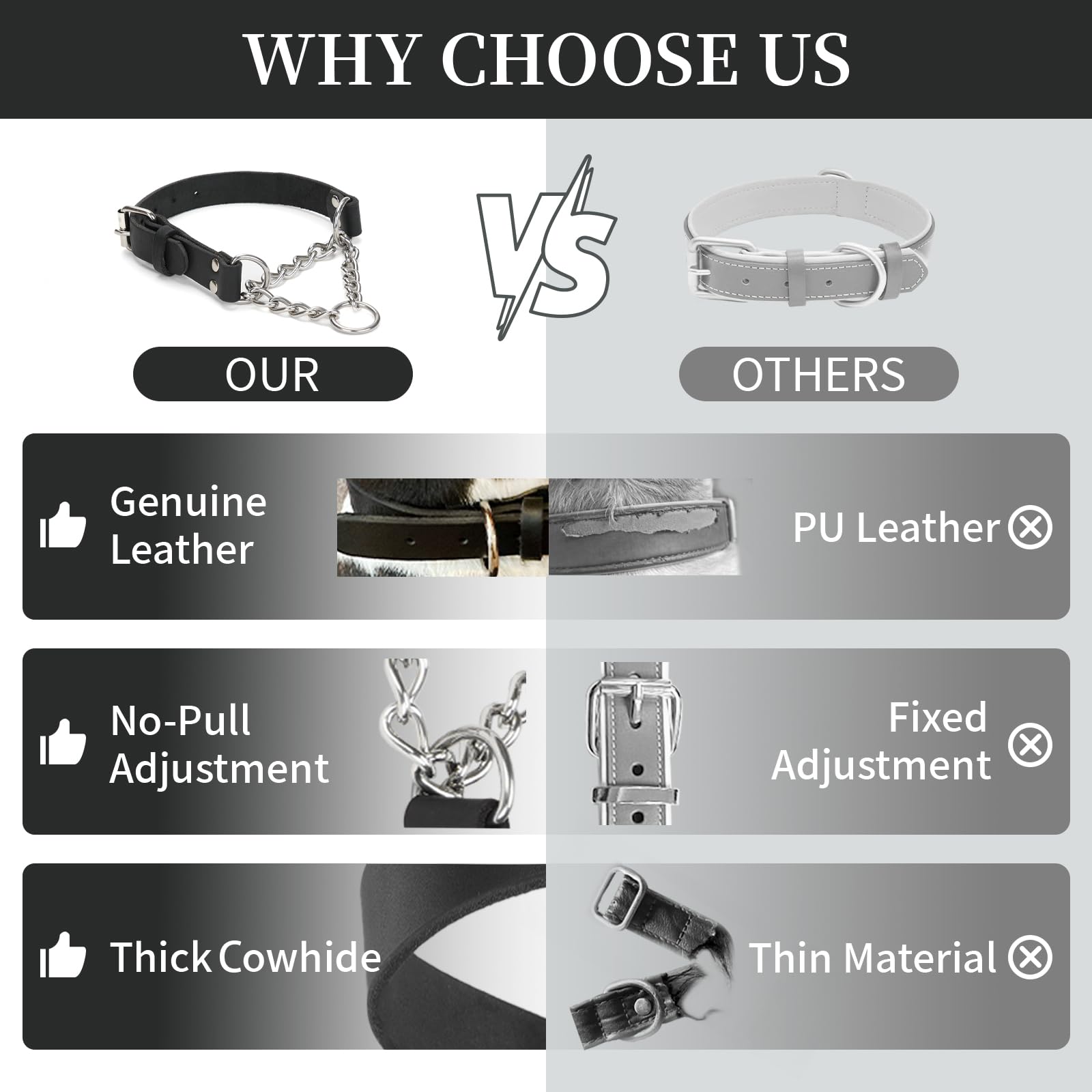 Ajuste seguro del collar martingale LOIIHEII para comodidad.