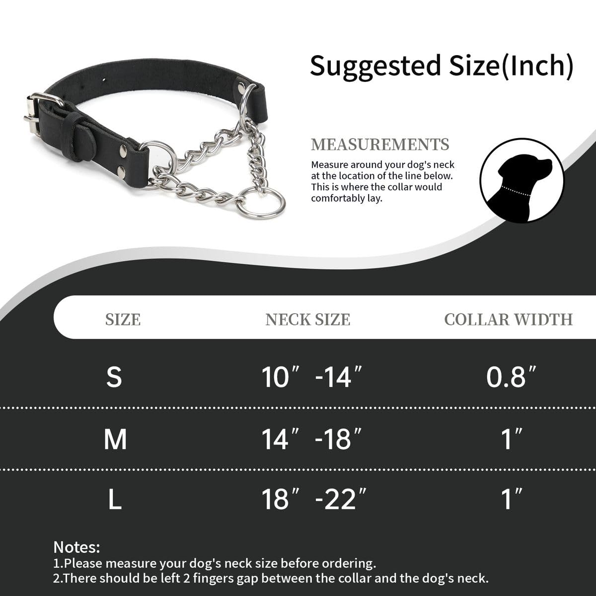Cadena de acero inoxidable del collar martingale LOIIHEII.