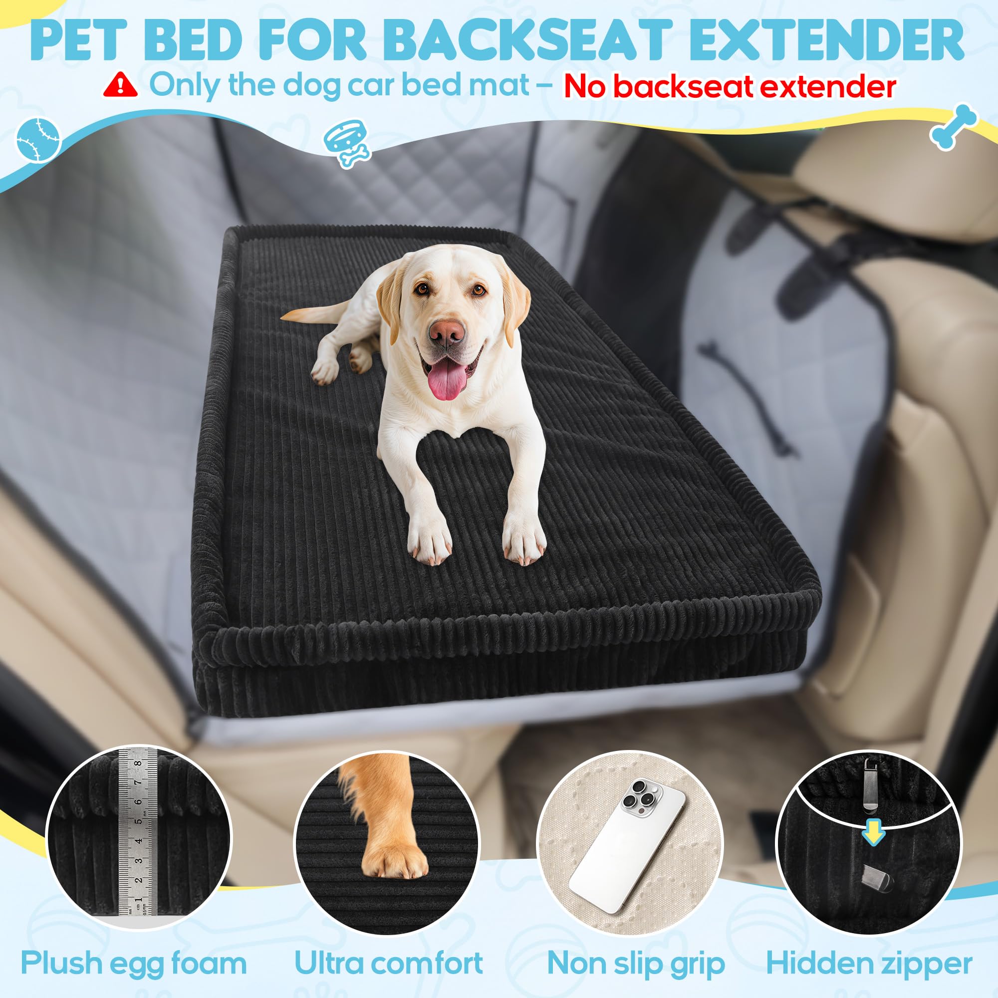 Loiion dog car bed expands to 56x28.7 inches for SUVs sedans trucks