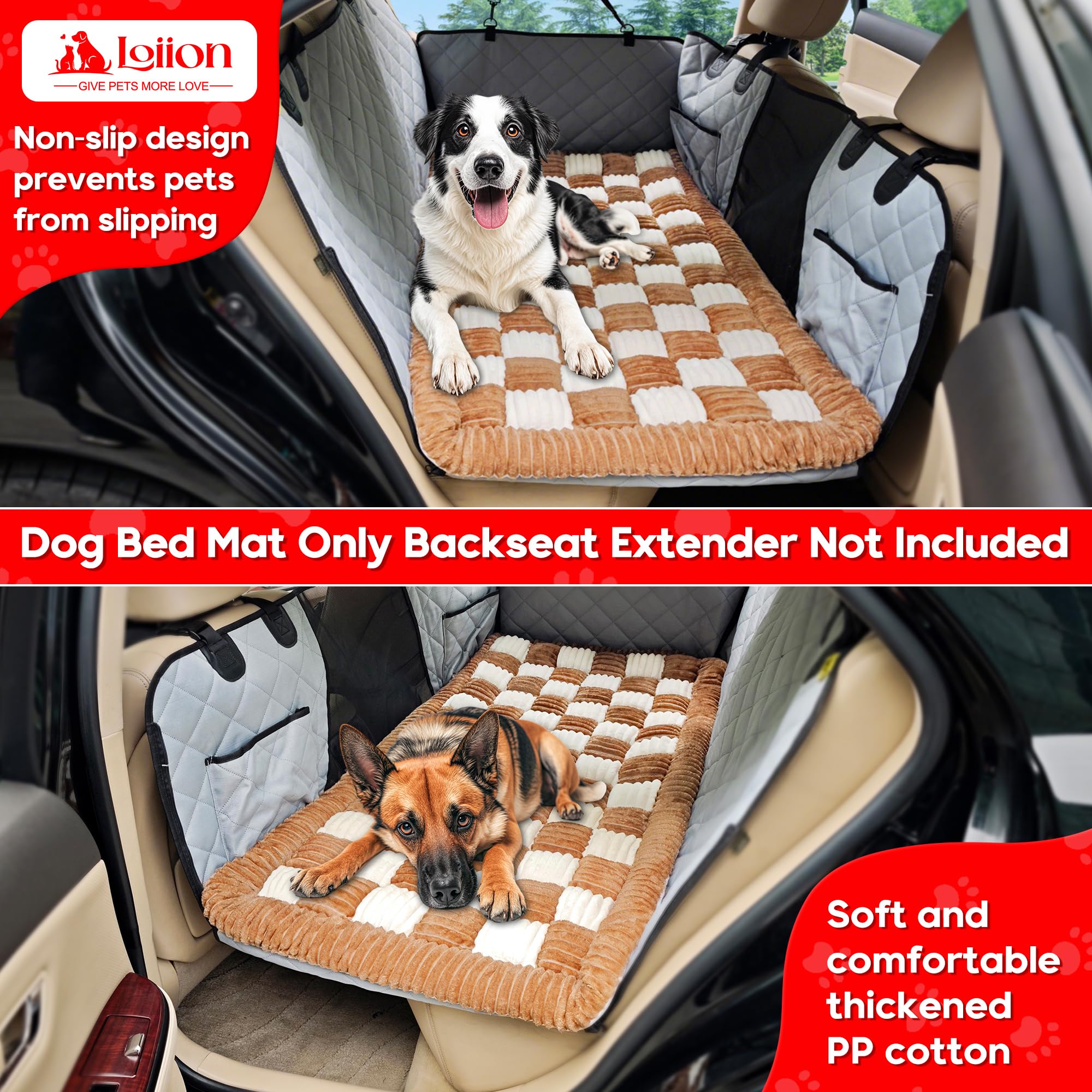 Loiion 50x24.6 inch mat fully spread across SUV seat