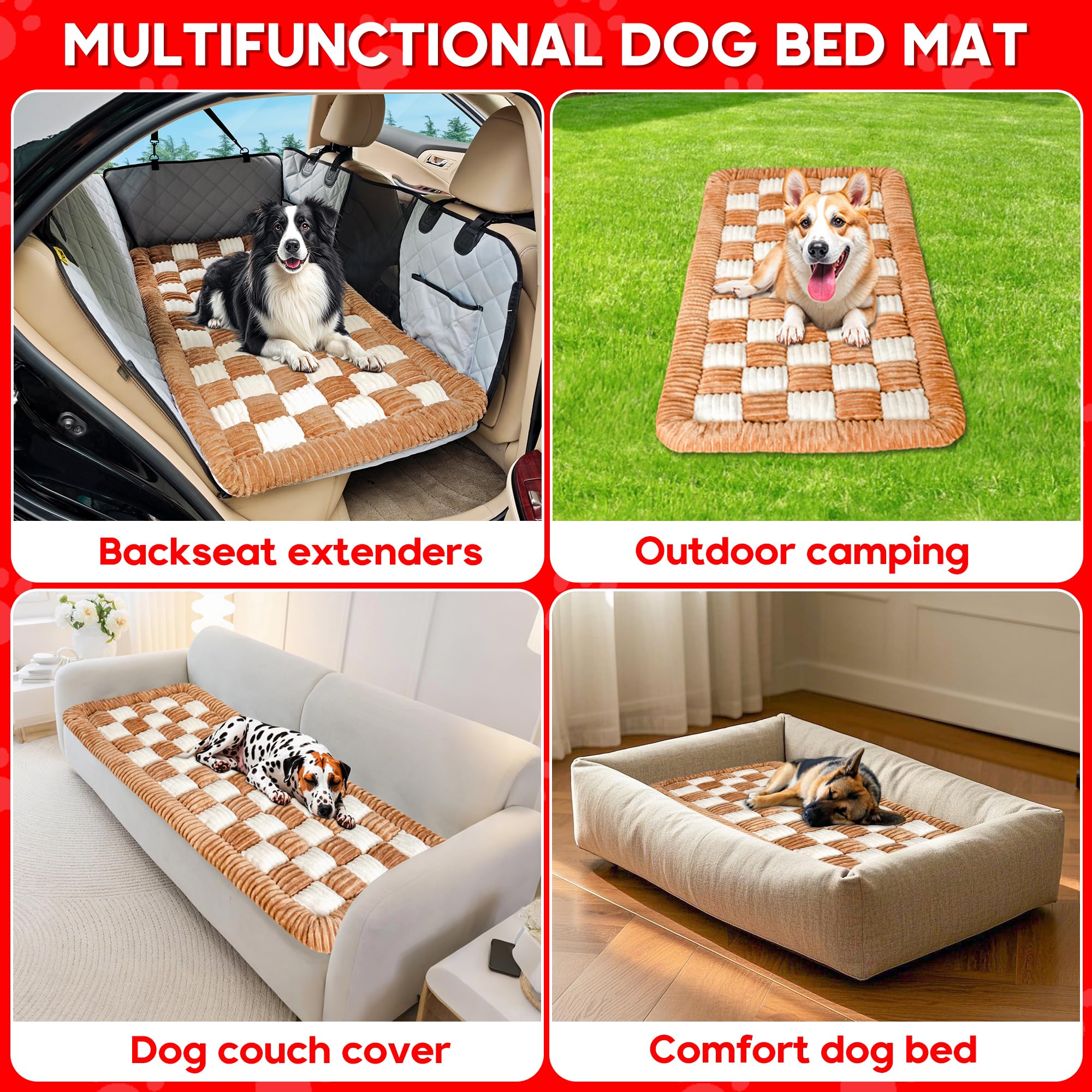 Loiion durable dog bed mat resists scratching and chewing