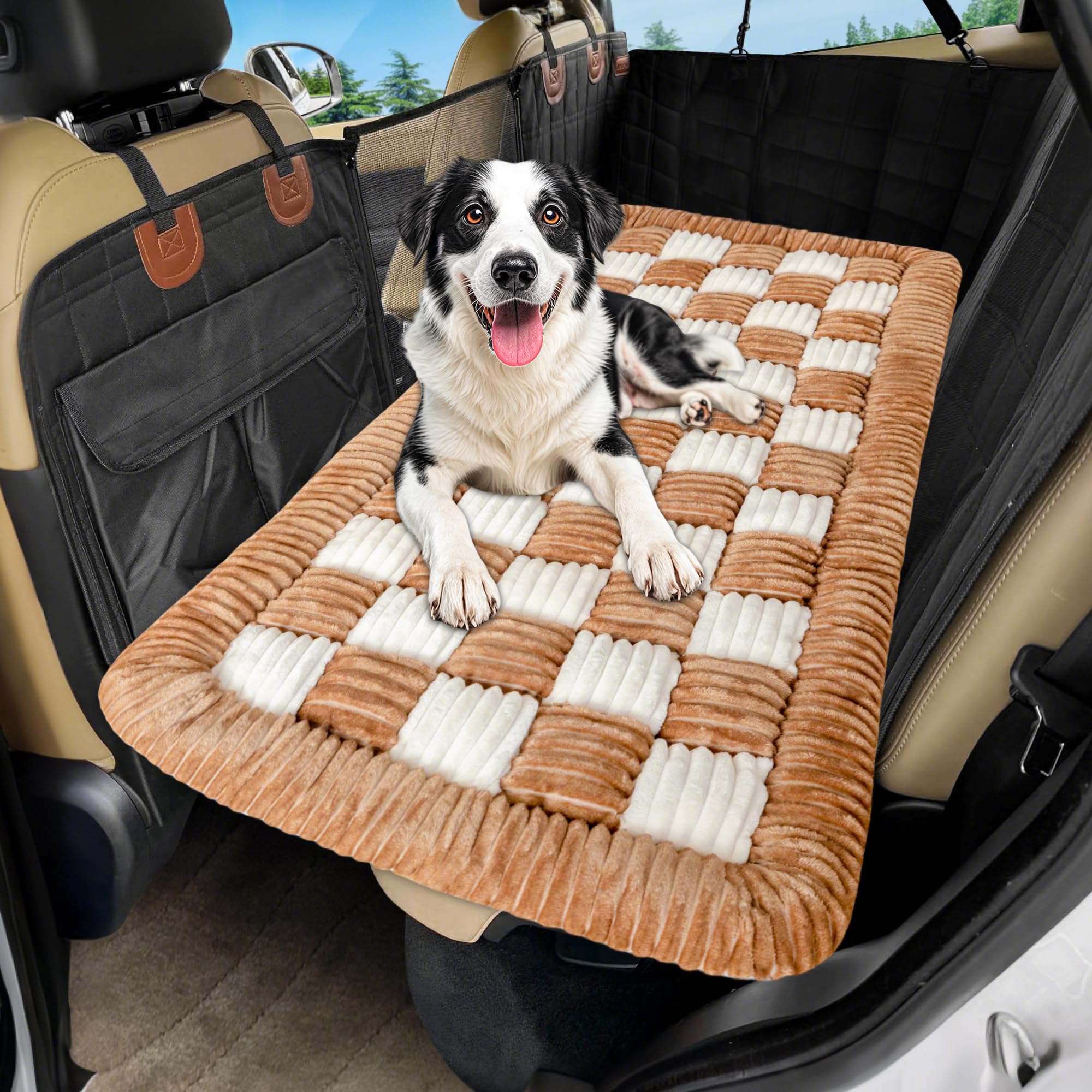 Loiion dog car bed mat backseat non-slip surface keeps pets secure