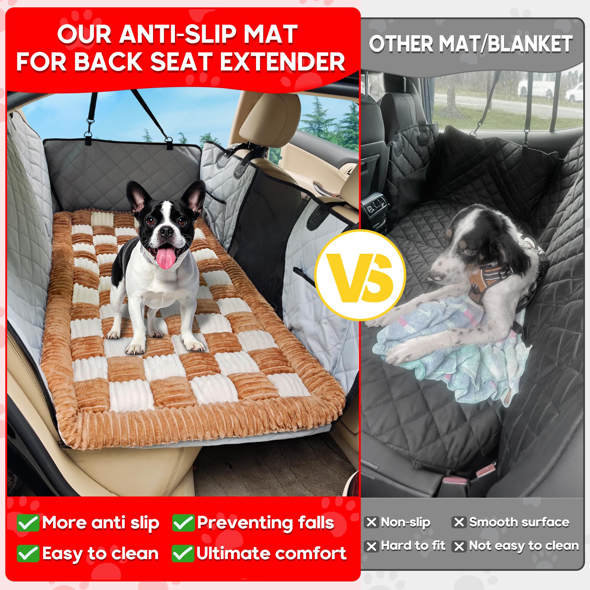 Loiion plaid design dog bed mat close-up emphasizes plush comfort