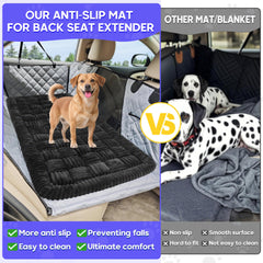 Loiion dog car bed mat ultra-soft surface offers gentle comfort on long trips.